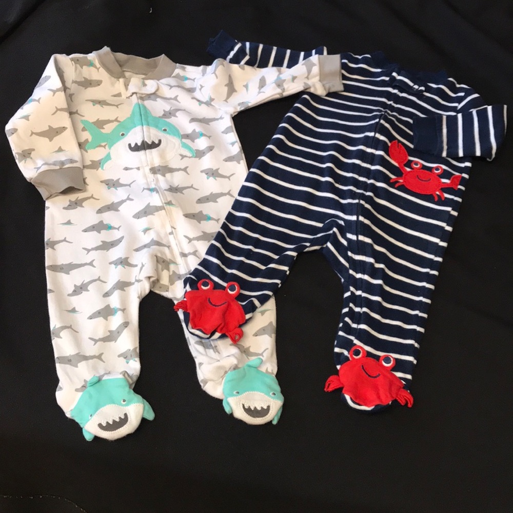 Baby Long Sleeve Footsie Sleepers 3 Months set/2